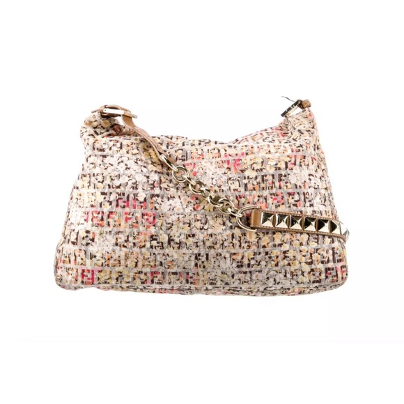 Rare! Fendi Mama Floral Watercolor Flower Zucca Zucchino Stud Handbag Rockstud - Picture 2 of 5